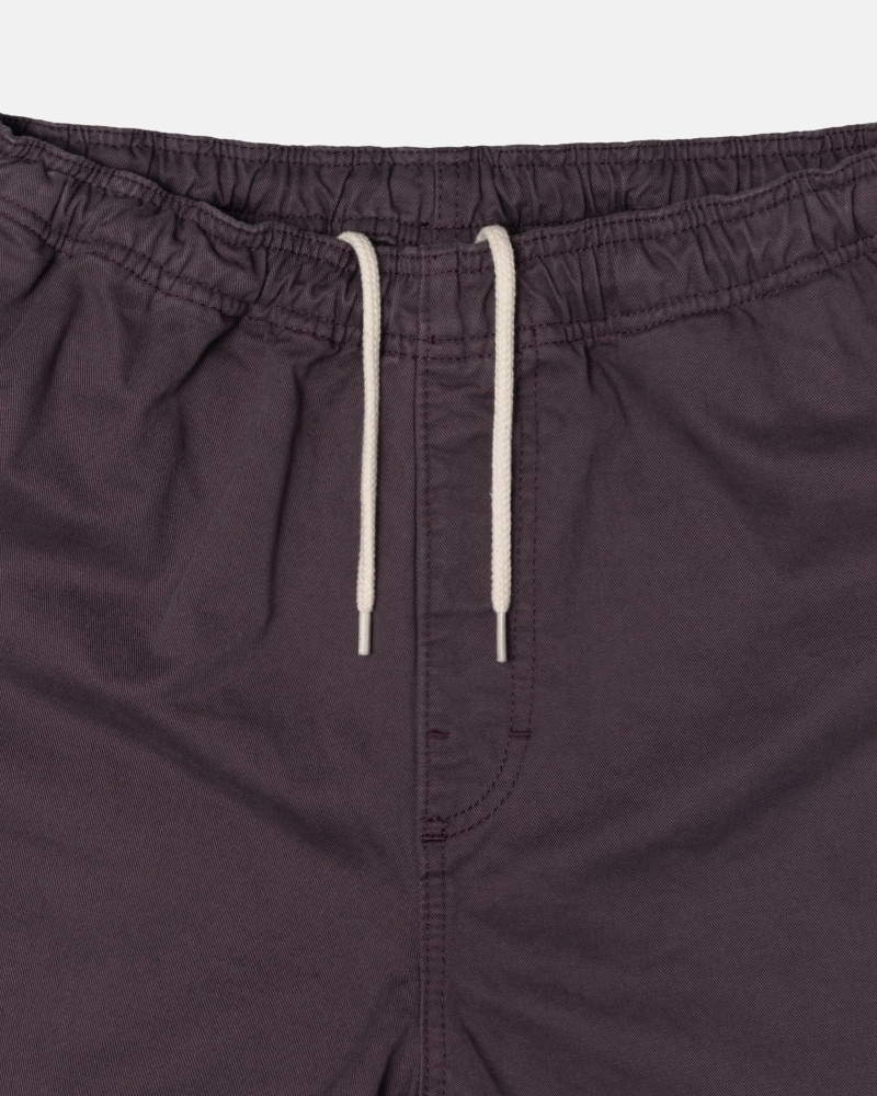 Burgundy Stussy Brushed Men's Shorts | ETY-587149