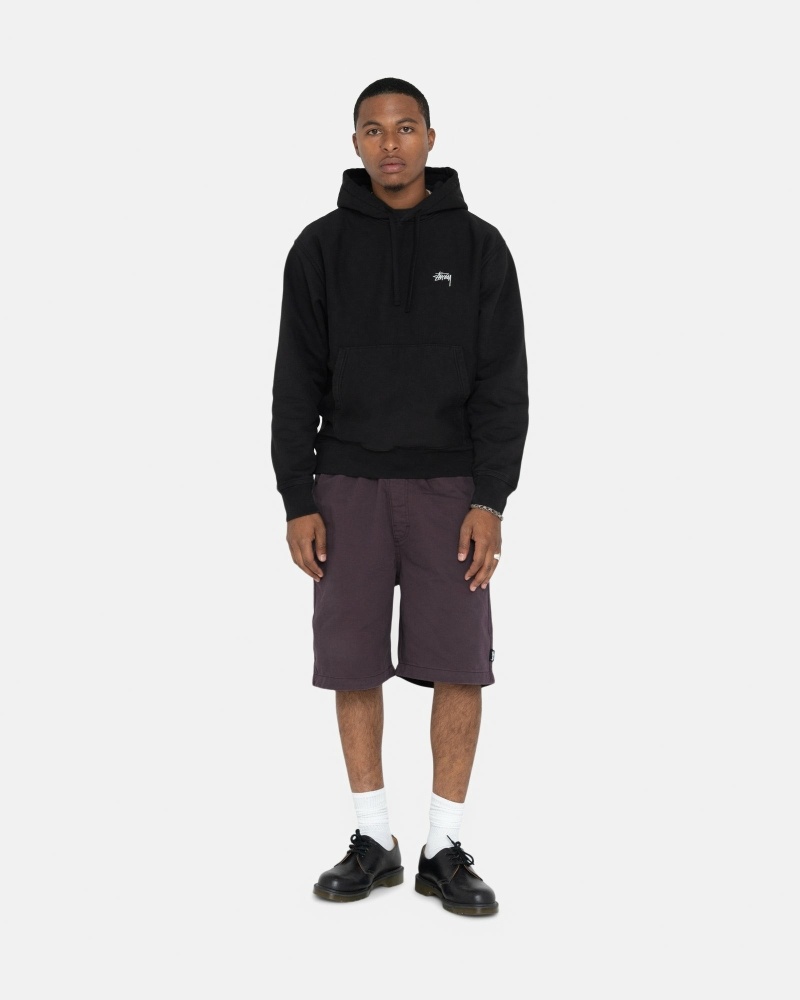 Burgundy Stussy Brushed Men's Shorts | ETY-587149