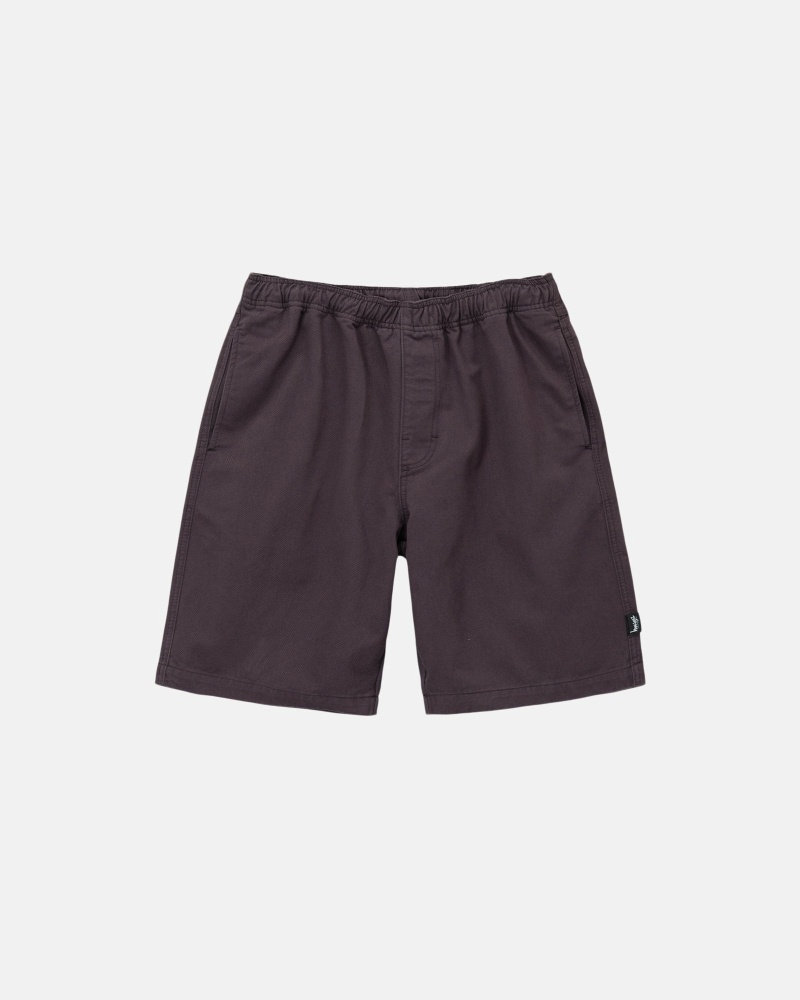 Burgundy Stussy Brushed Men\'s Shorts | ETY-587149