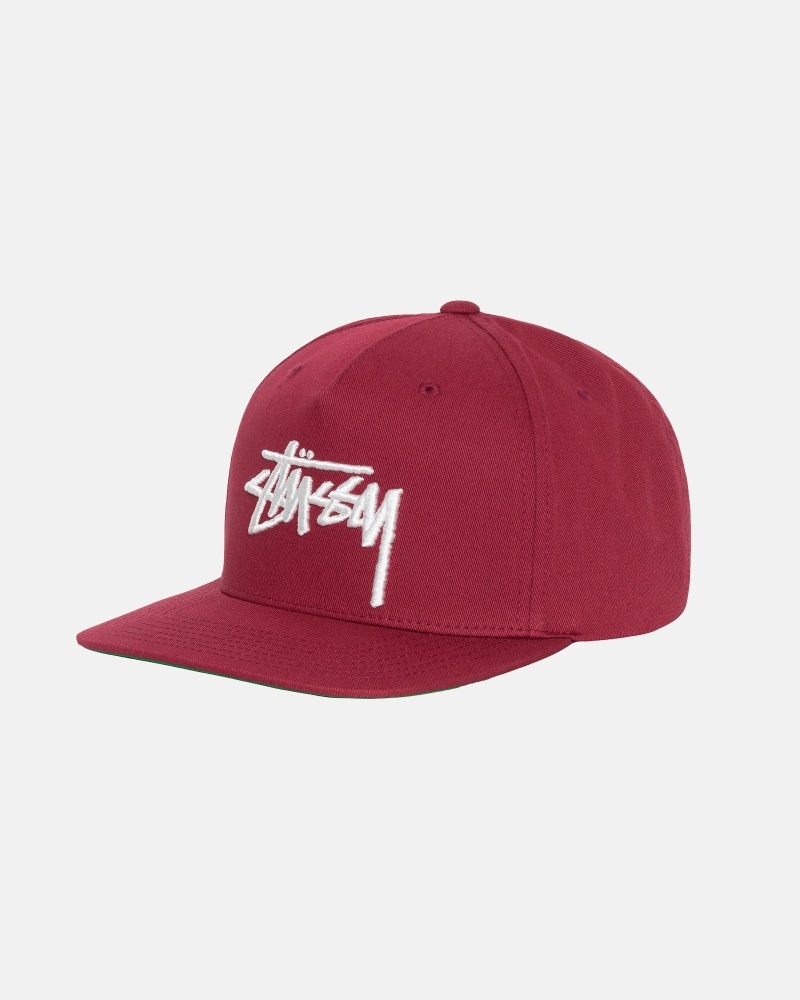 Claret Stussy Big Stock Point Crown Men's Caps | GLJ-071485