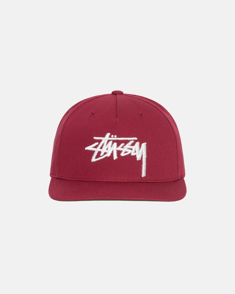 Claret Stussy Big Stock Point Crown Men\'s Caps | GLJ-071485