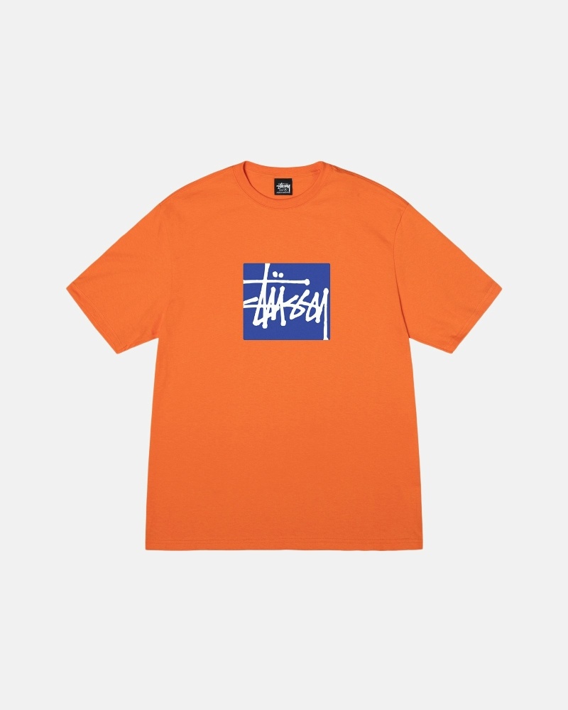 Coral Stussy Stock Box Men\'s T Shirts | TLY-742938