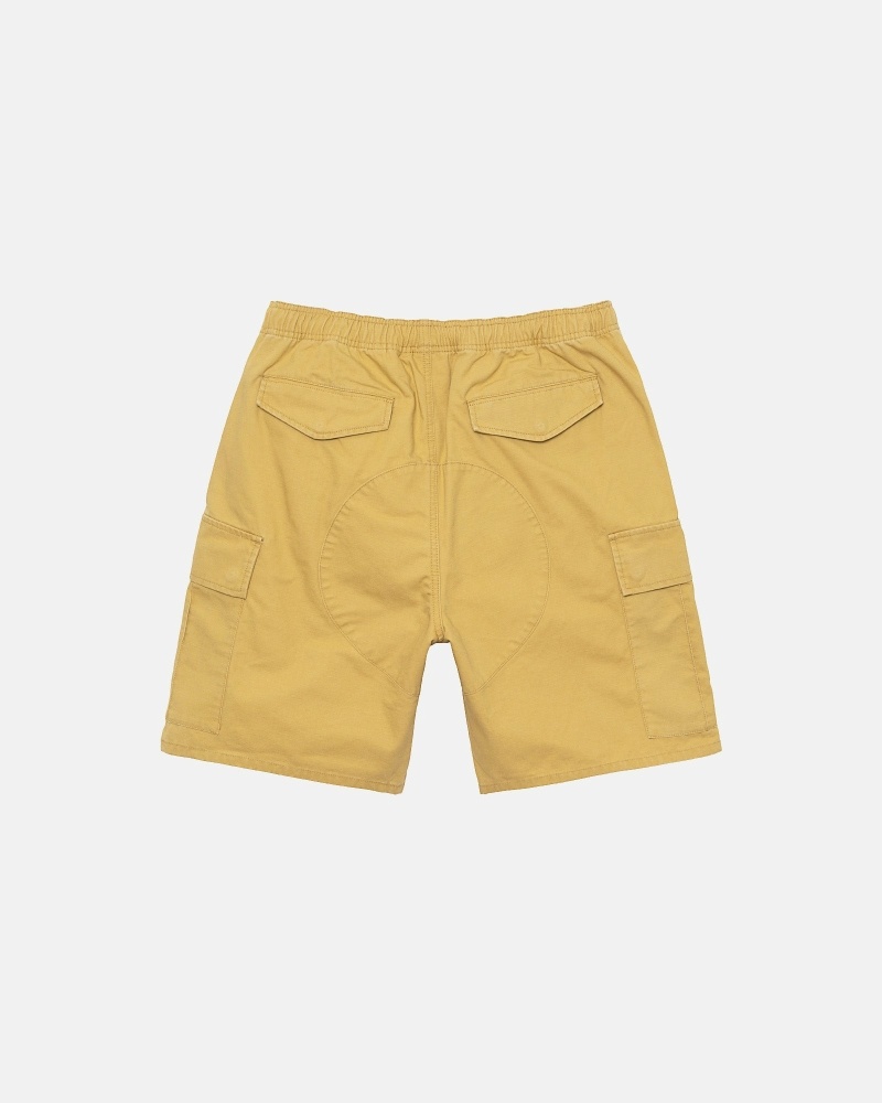 Dark Yellow Stussy Ripstop Cargo Men's Shorts | FLV-764329