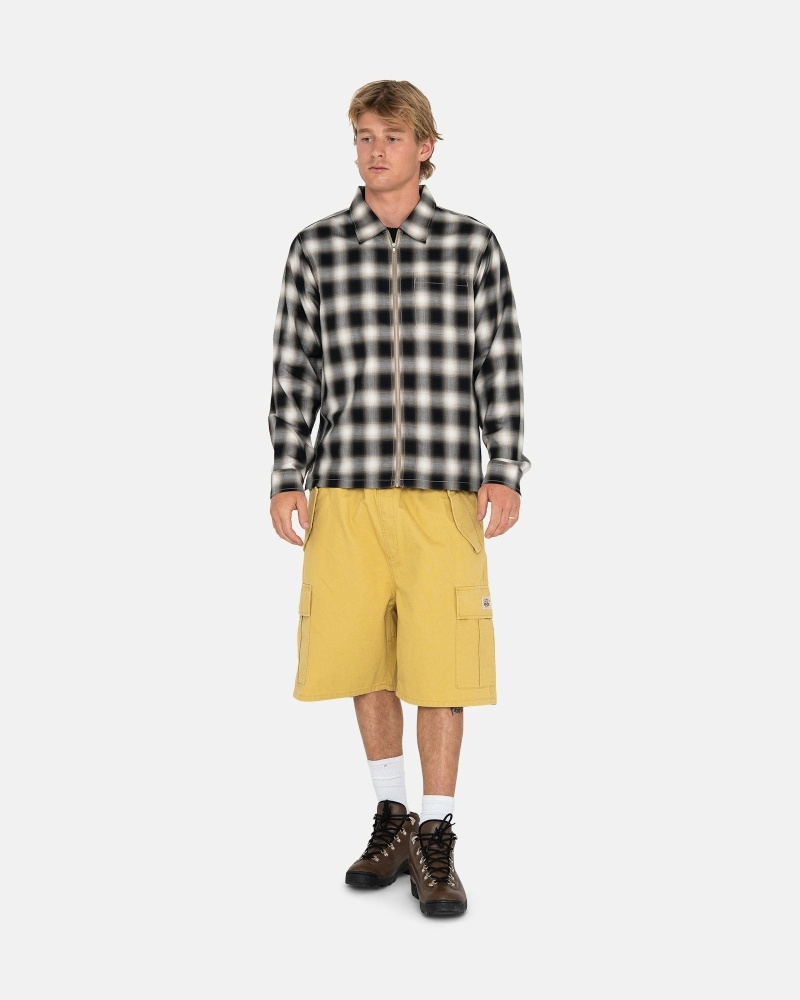 Dark Yellow Stussy Ripstop Cargo Men's Shorts | FLV-764329