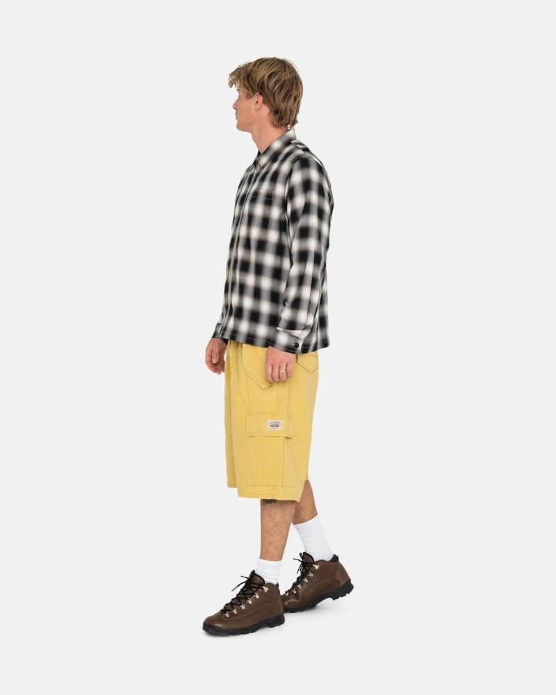 Dark Yellow Stussy Ripstop Cargo Men's Shorts | FLV-764329