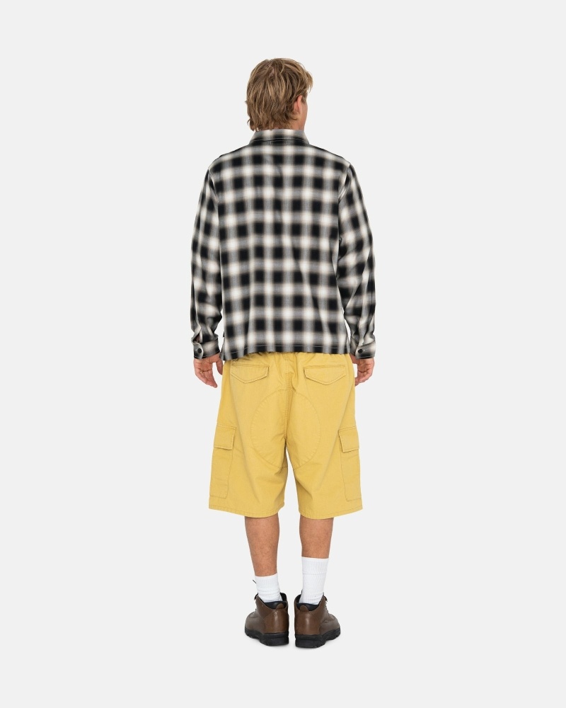 Dark Yellow Stussy Ripstop Cargo Men's Shorts | FLV-764329