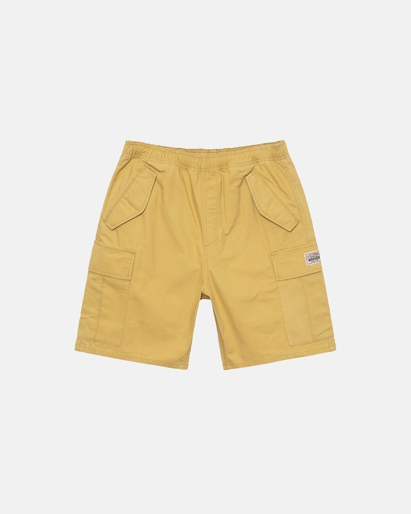 Dark Yellow Stussy Ripstop Cargo Men\'s Shorts | FLV-764329