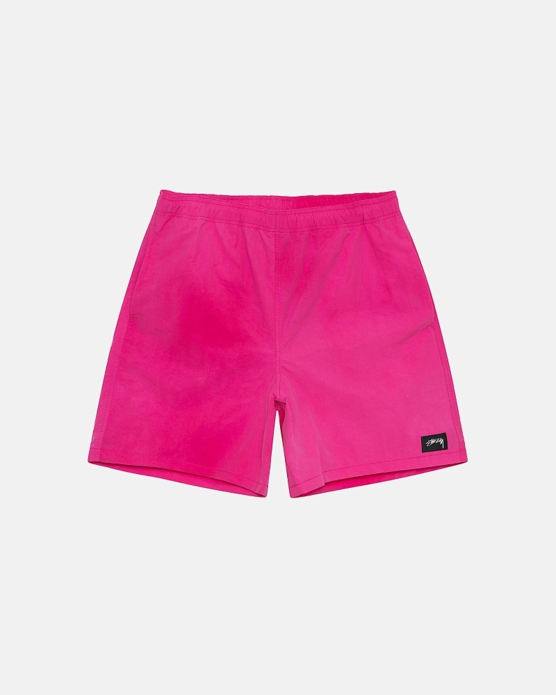 Fuchsia Stussy Wave Dye Nylon Short Men\'s Shorts | PAC-953421