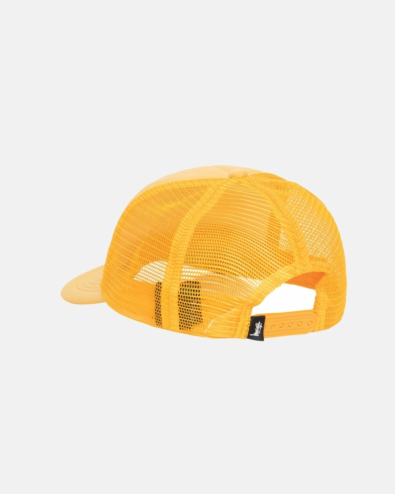 Gold Stussy Big Basic Trucker Men's Caps | GRB-582301