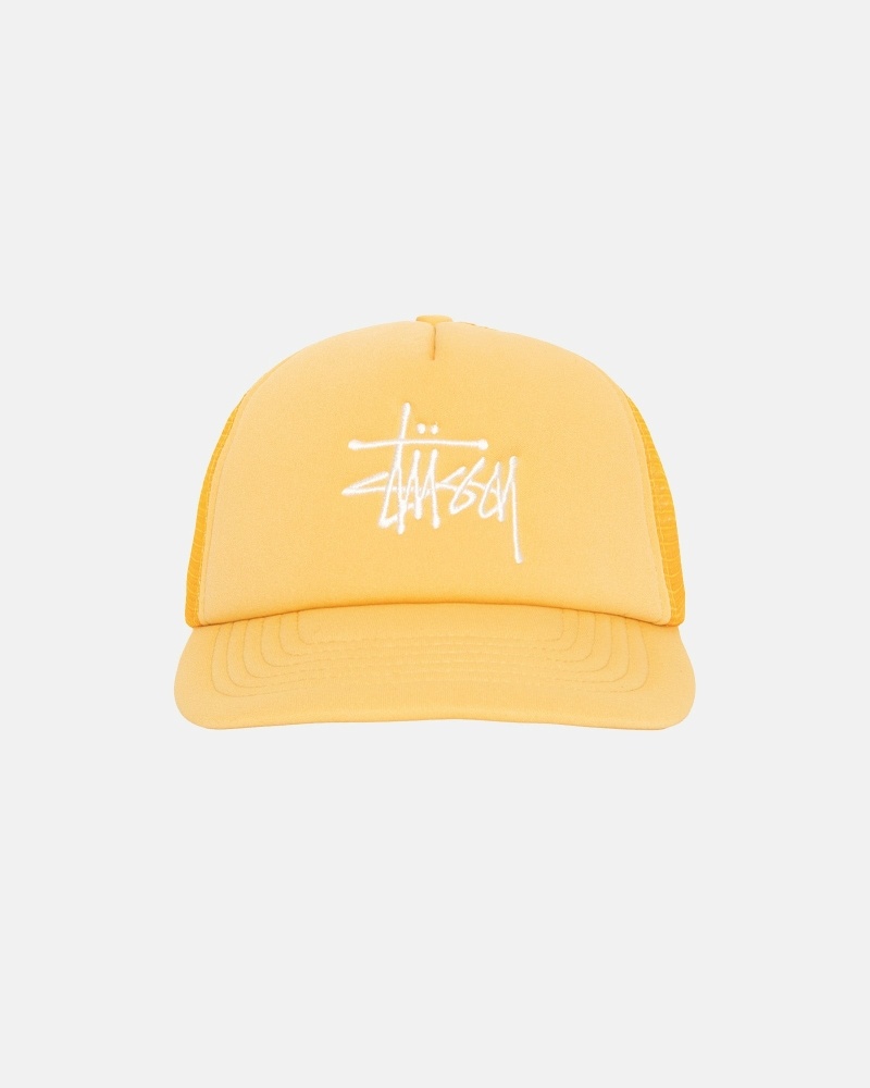 Gold Stussy Big Basic Trucker Men\'s Caps | GRB-582301