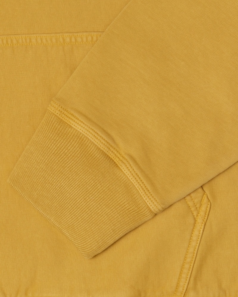 Gold Stussy Pigment Dyed Fleece Men's Hoodies | RMO-219543