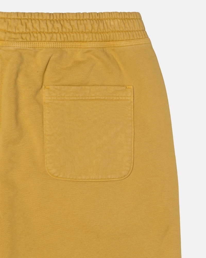 Gold Stussy Pigment Dyed Men's Fleece Pants | AUQ-270964
