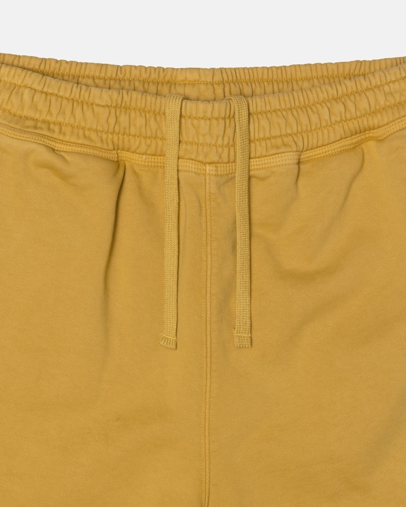 Gold Stussy Pigment Dyed Men's Fleece Pants | LHT-512608