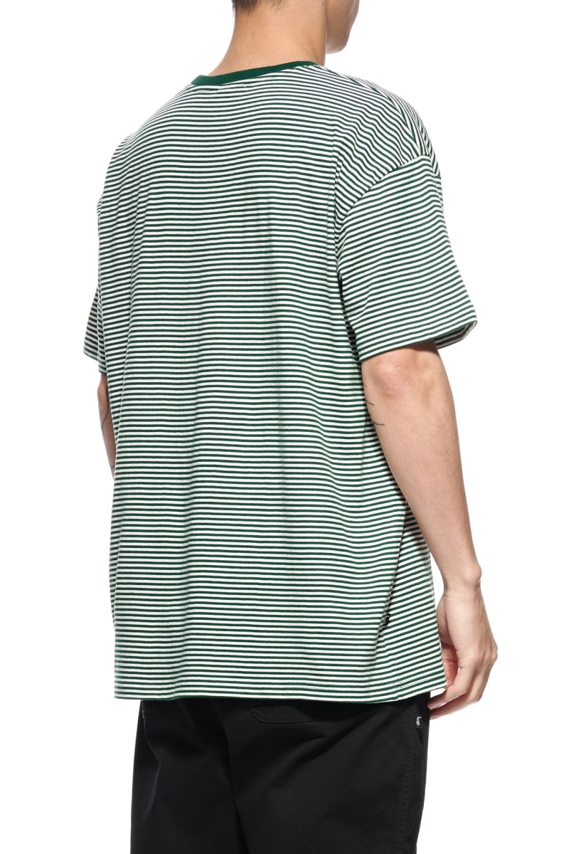 Green Stussy Authentic Yarn Dye SS Pocket Men's T Shirts | PDT-264387