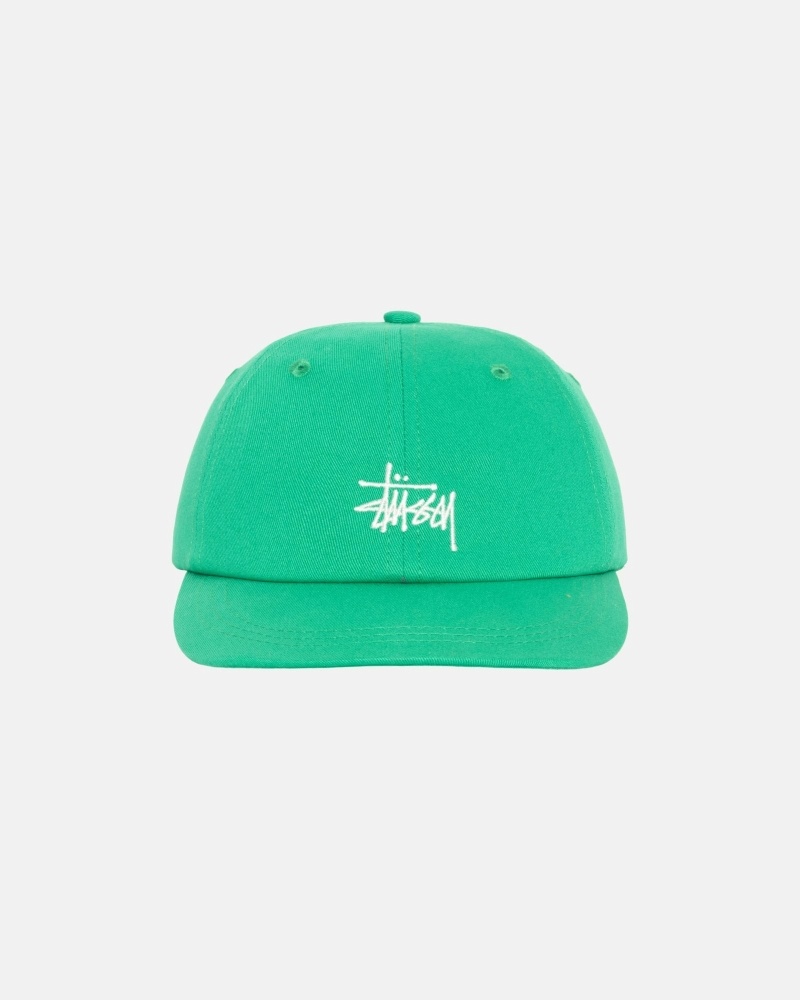 Green Stussy Basic Stock Low Pro Men\'s Caps | PML-745160