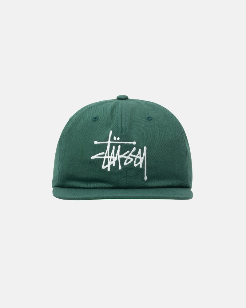 Green Stussy Basic Strapback Men\'s Caps | ENW-245017