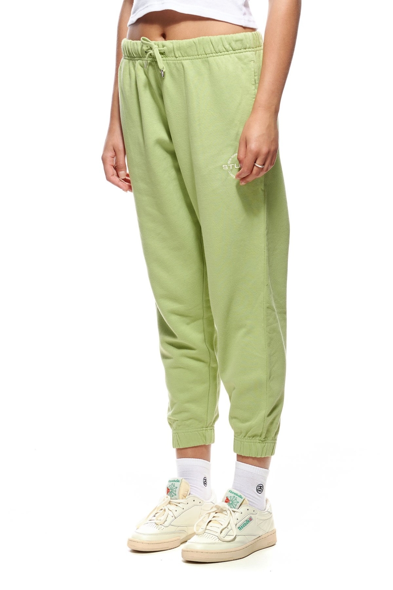 Green Stussy City Circle Trackpant Women's Track Pants | OUS-271463