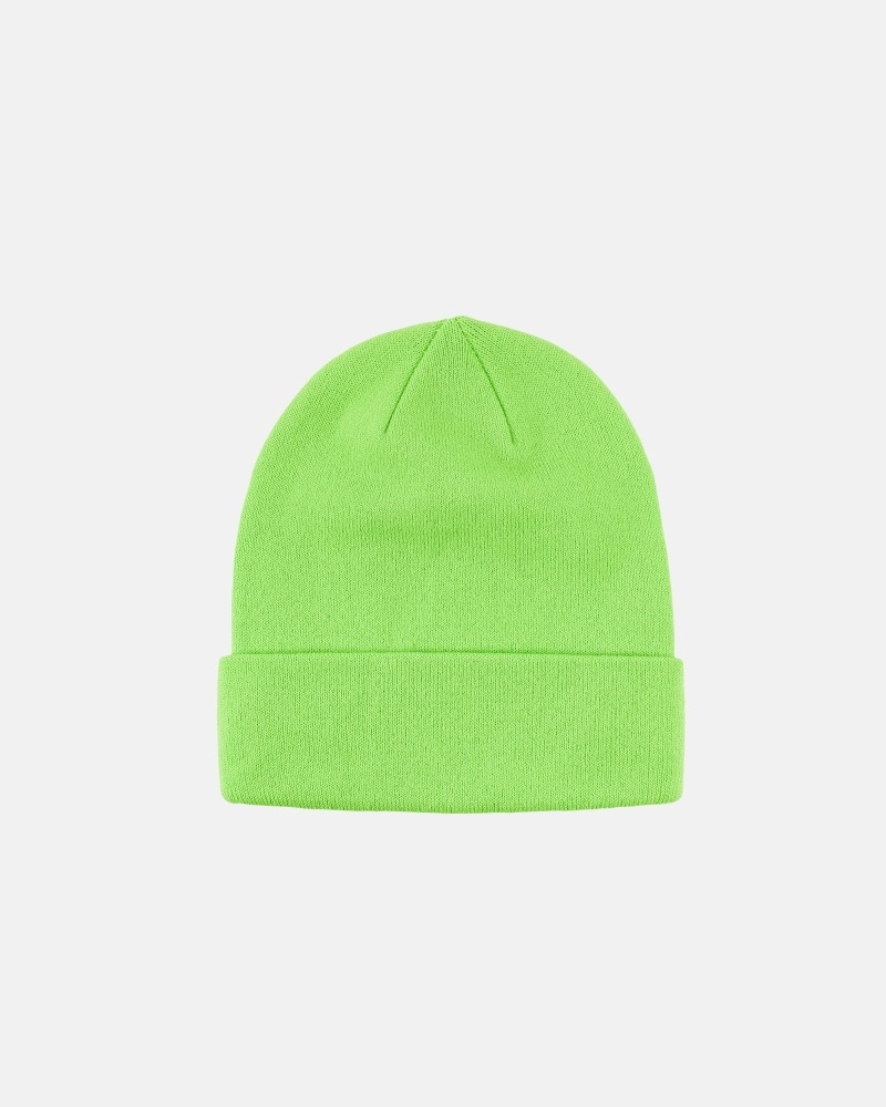 Green Stussy Crown Jacquard Cuff Men's Beanie | TNY-732165