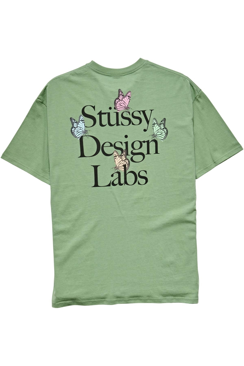 Green Stussy Design Labs SS Men's T Shirts | FXD-632109