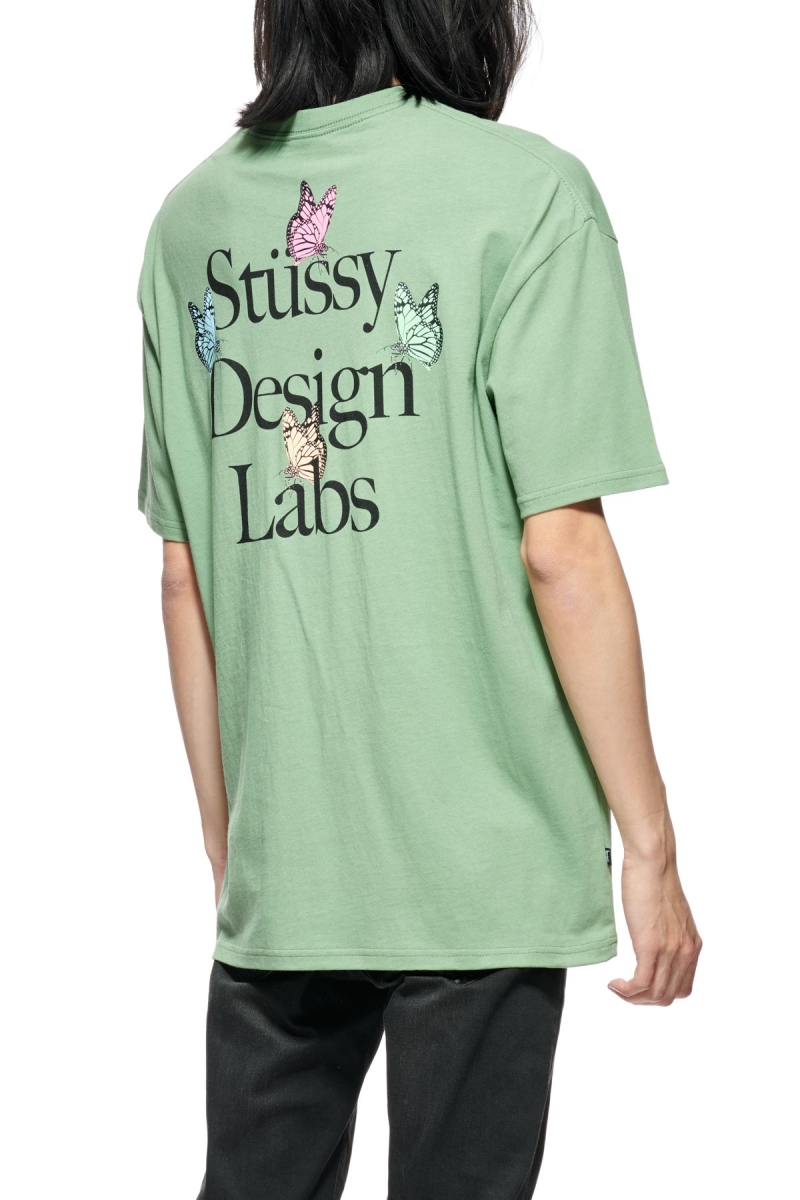 Green Stussy Design Labs SS Men's T Shirts | FXD-632109