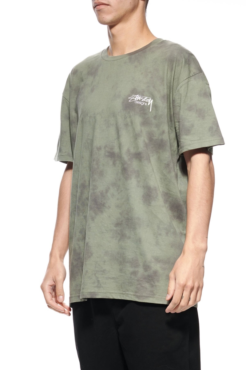 Green Stussy Designs Tie Dye Men's T Shirts | PJT-703492