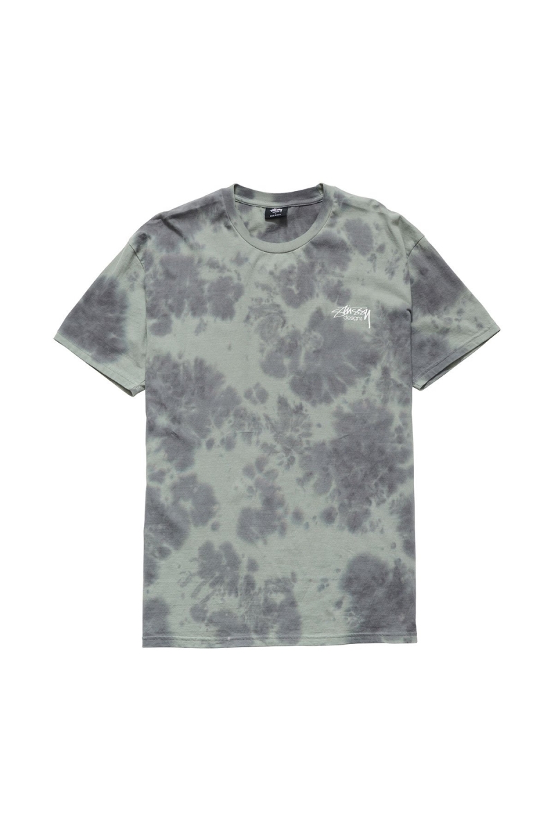 Green Stussy Designs Tie Dye Men\'s T Shirts | PJT-703492