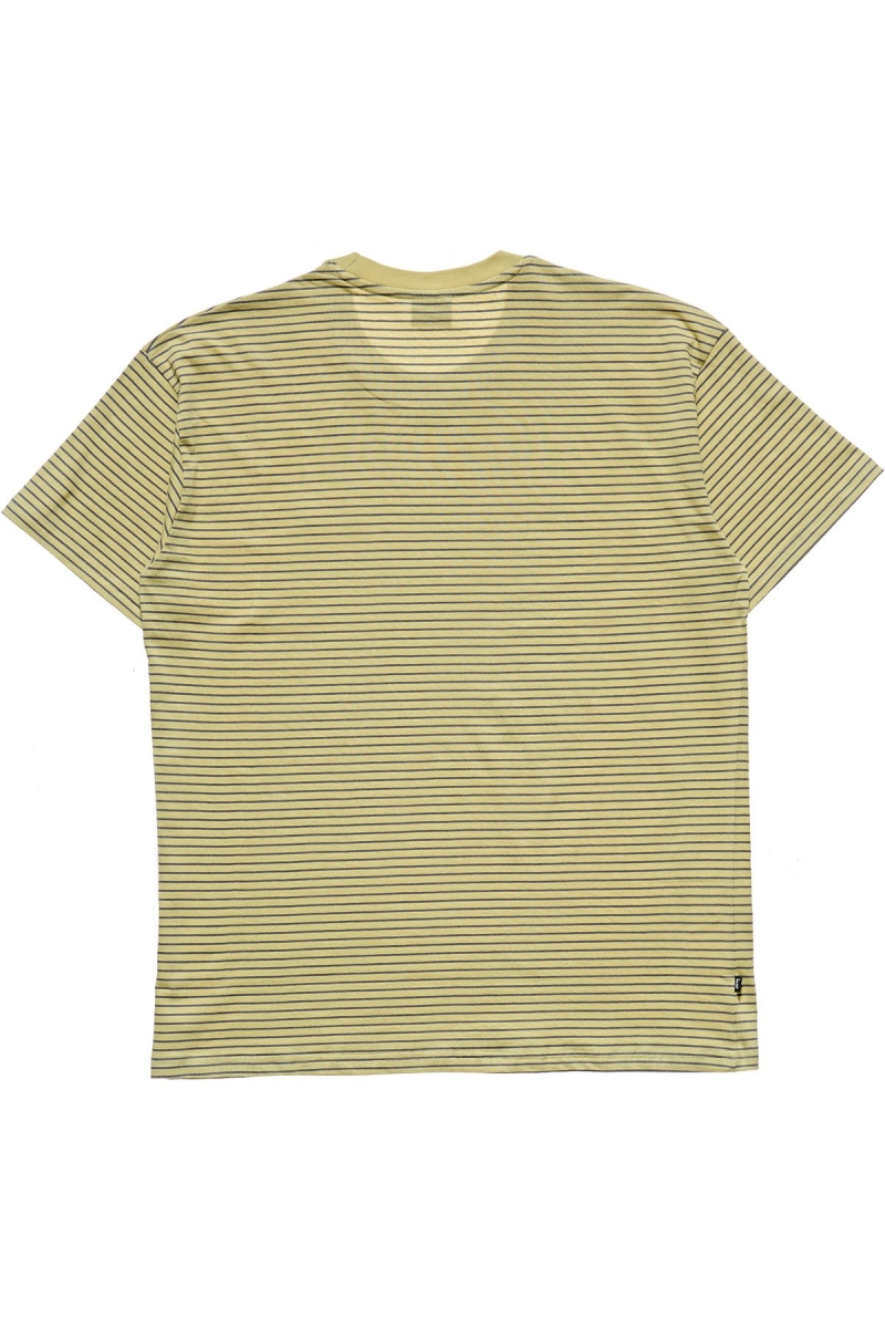 Green Stussy Emerald Stripe SS Men's T Shirts | PLA-735082