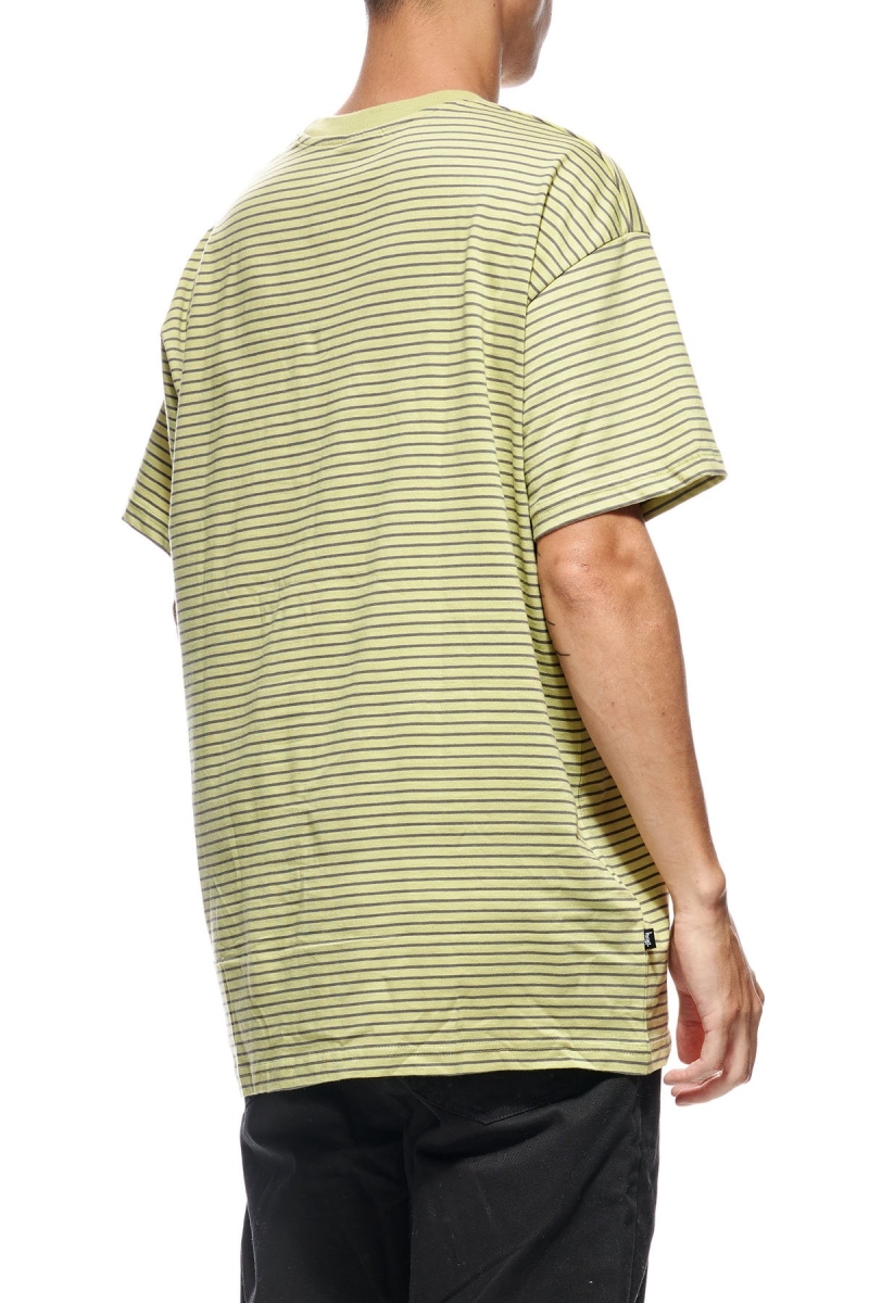 Green Stussy Emerald Stripe SS Men's T Shirts | PLA-735082