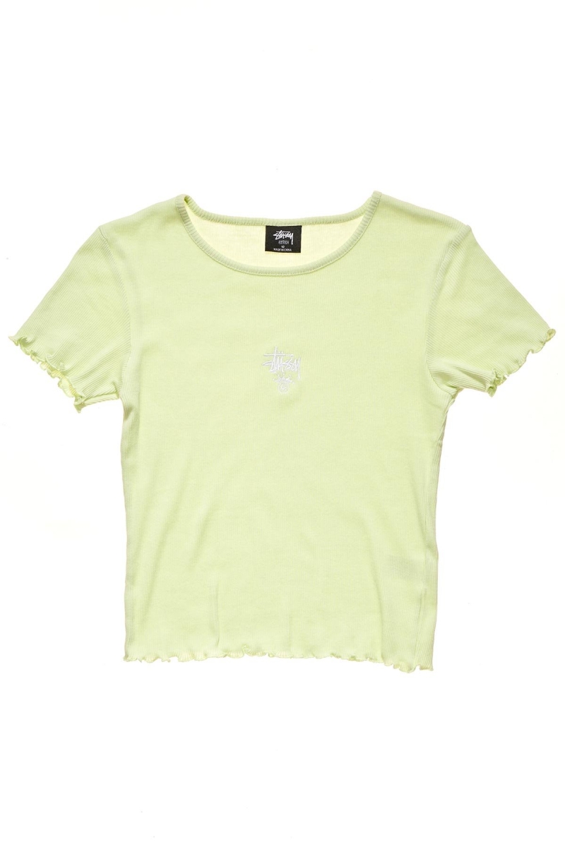 Green Stussy Fairmont Fluted Women\'s T Shirts | FTD-259138