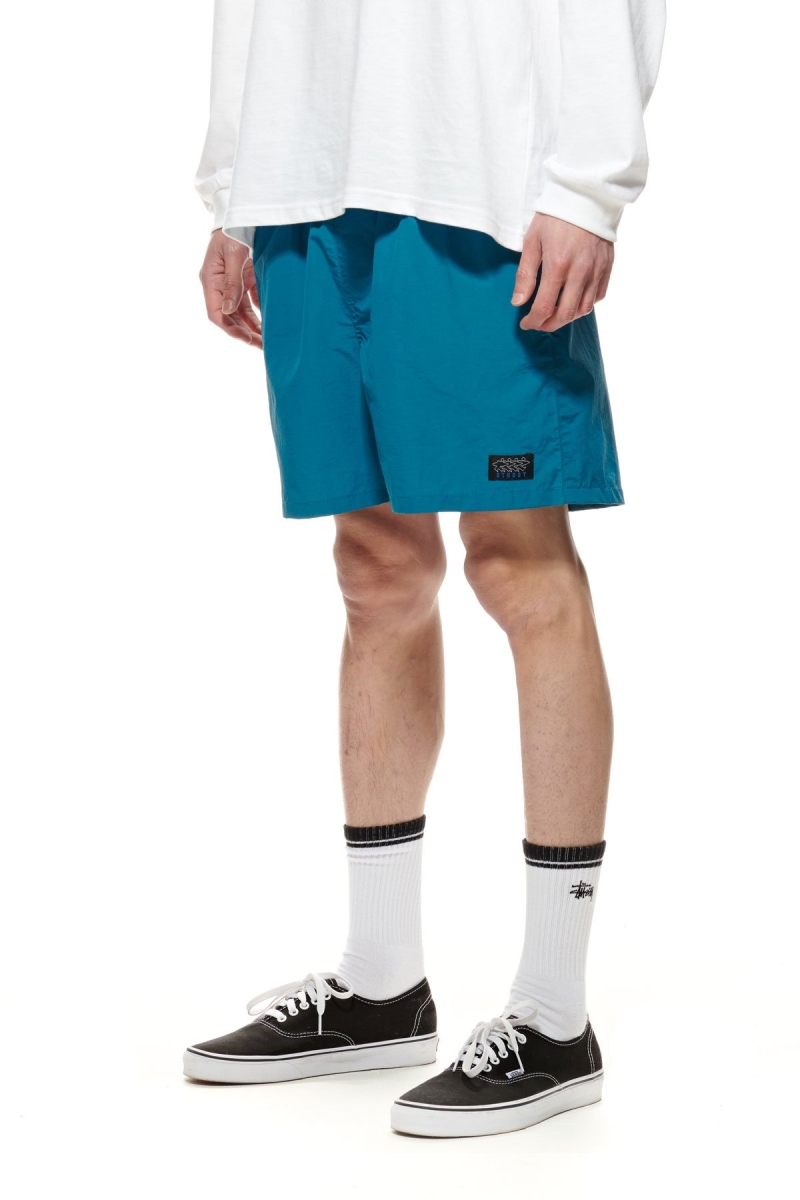 Green Stussy Nylon Big Beach Men's Shorts | SWH-503628