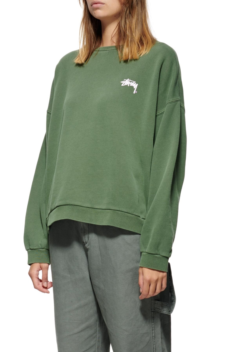 Green Stussy Parkway OS Crew Women's Sweaters | CVG-067482