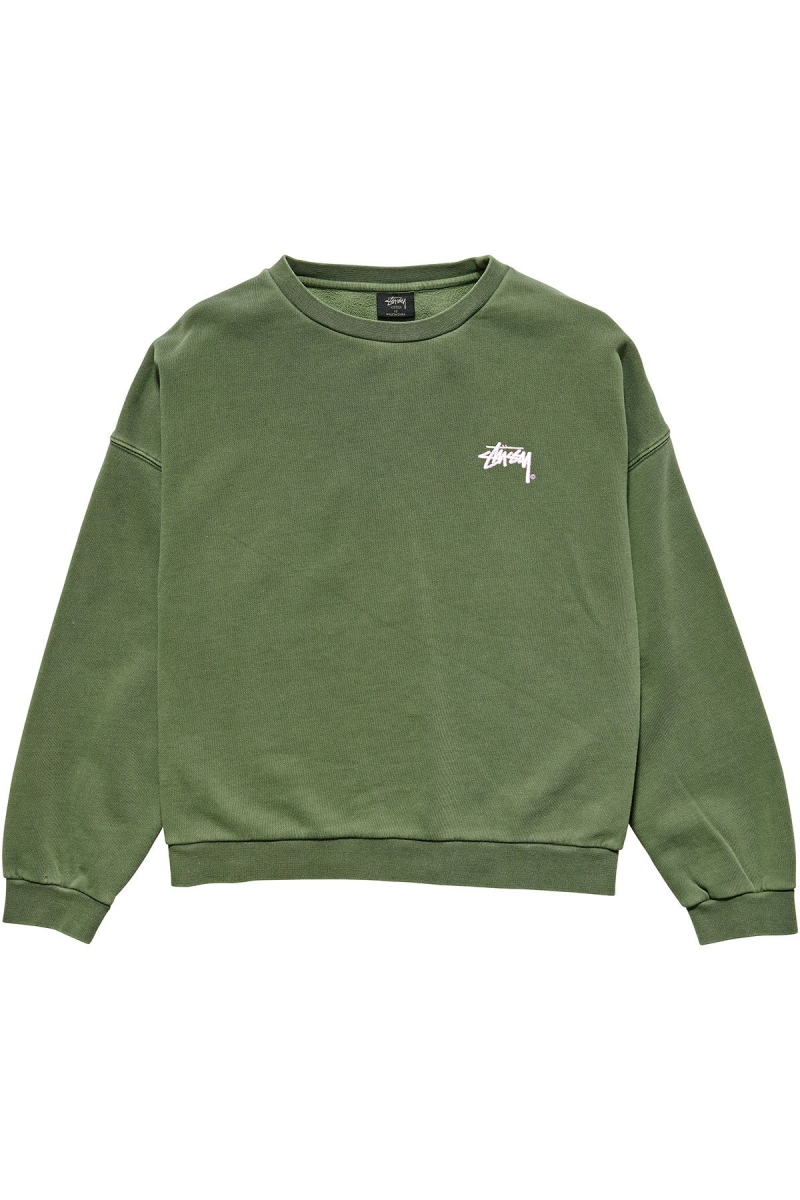 Green Stussy Parkway OS Crew Women\'s Sweaters | CVG-067482