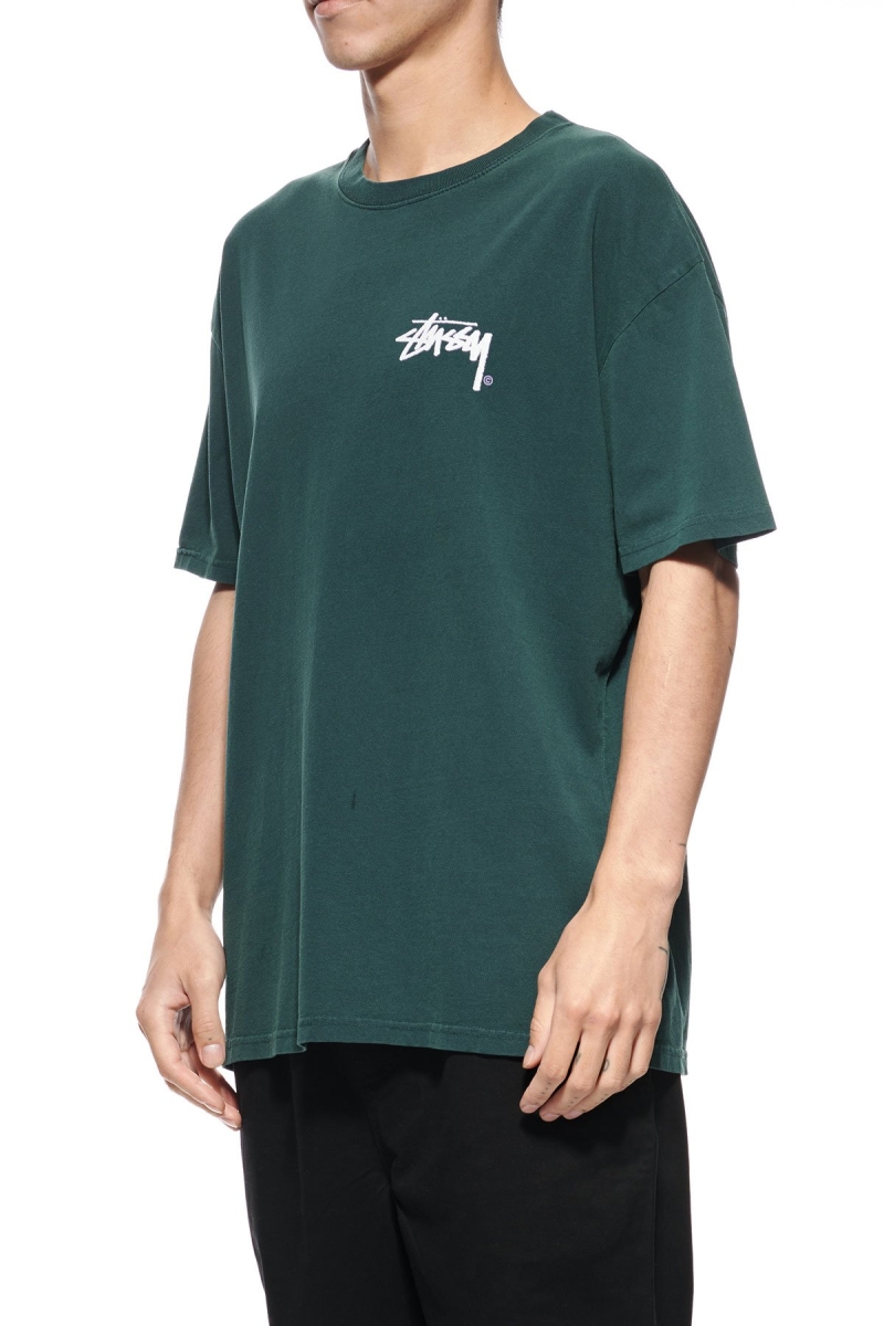 Green Stussy Shadow Stock SS Men's T Shirts | LJO-074298