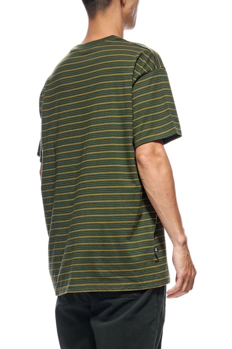 Green Stussy Stock Pocket SS Men's T Shirts | MQP-157893