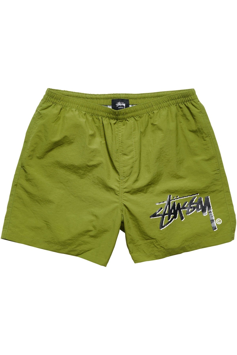 Green Stussy Stock Taslon Big Beach Men\'s Shorts | IVB-273681