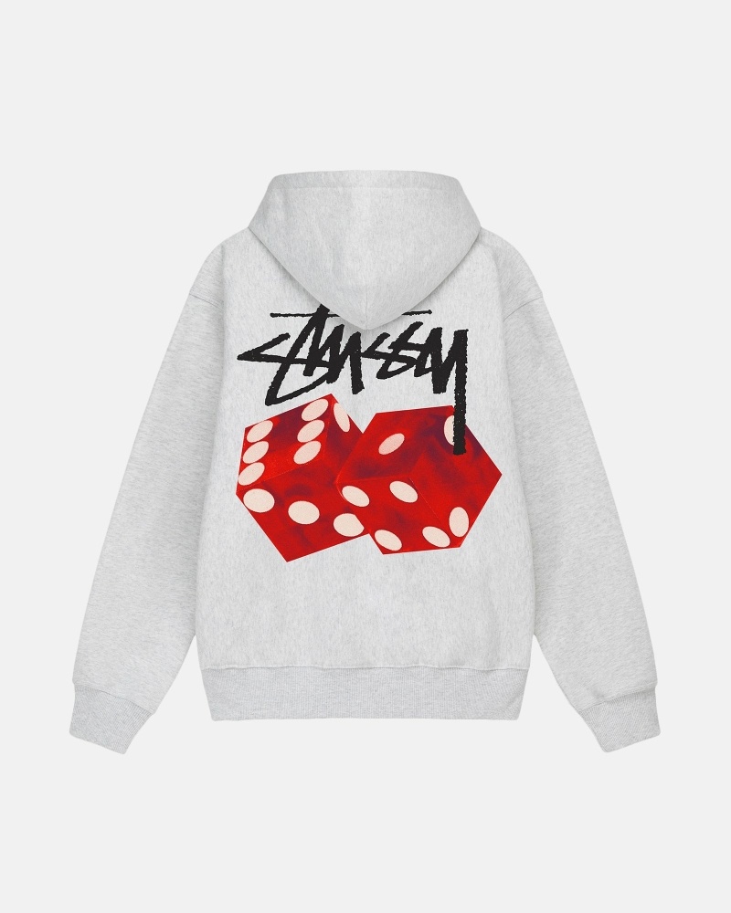 Grey Stussy Diced Out Men\'s Hoodies | YBE-793024