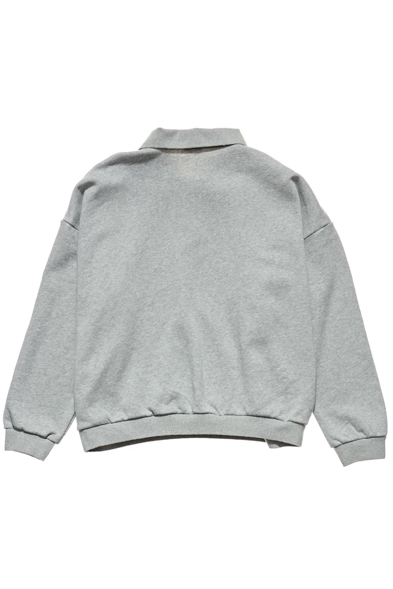 Grey Stussy Graffiti OS Fleece Polo Women's Sweaters | BOE-475639