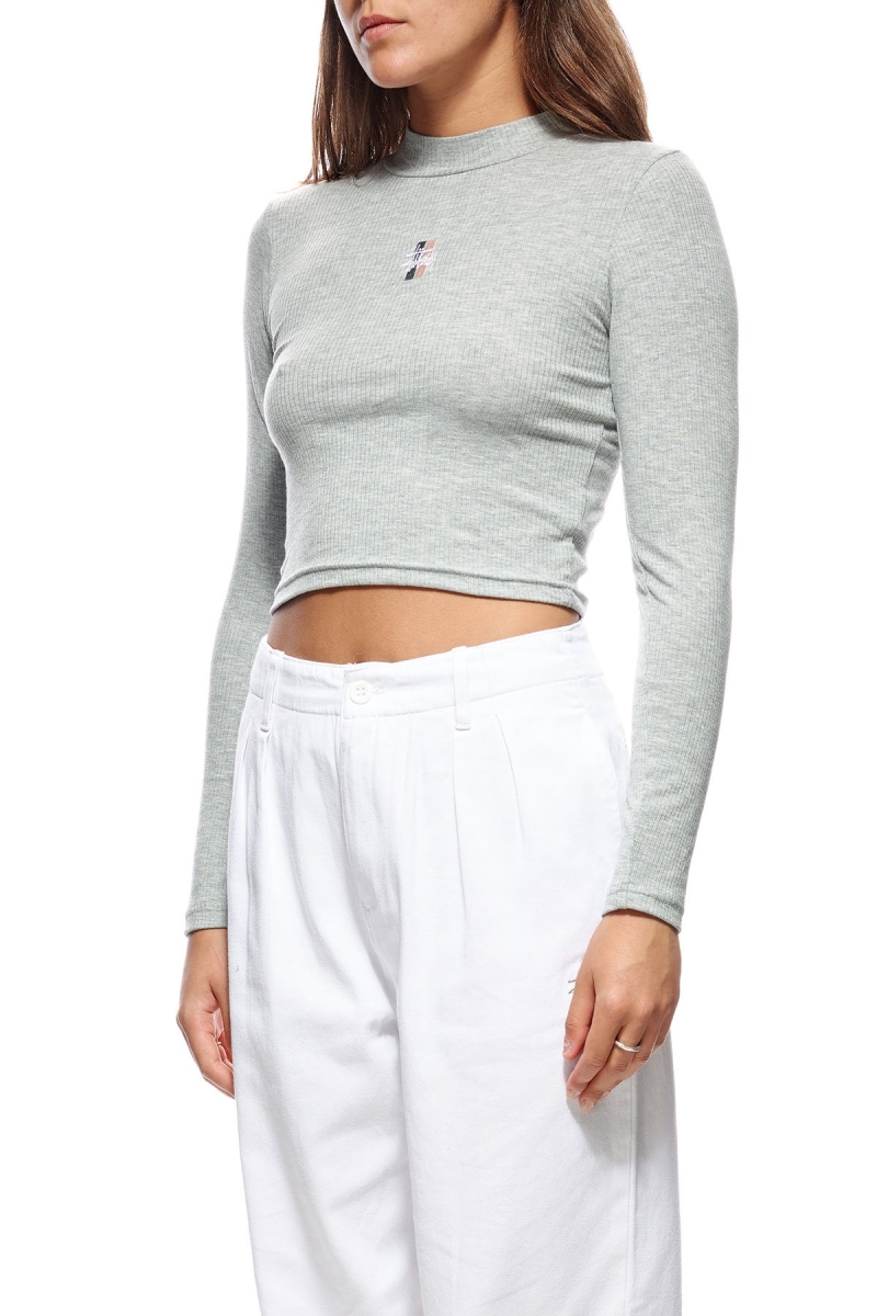 Grey Stussy Leigh Turtleneck Women's Sweatshirts | HWD-203941