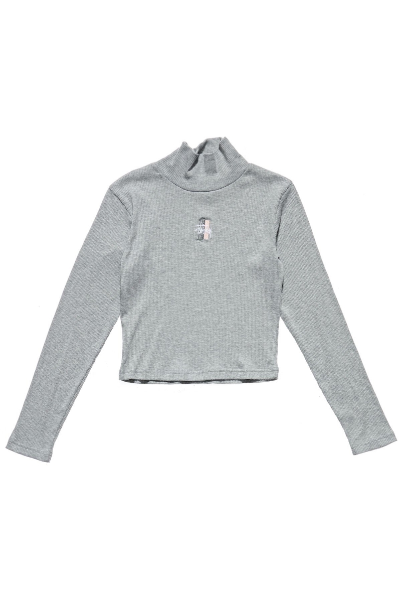 Grey Stussy Leigh Turtleneck Women\'s Sweatshirts | HWD-203941