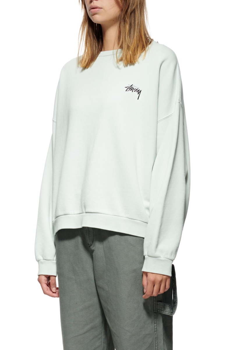 Grey Stussy Parkway OS Crew Women's Sweaters | VCR-149608