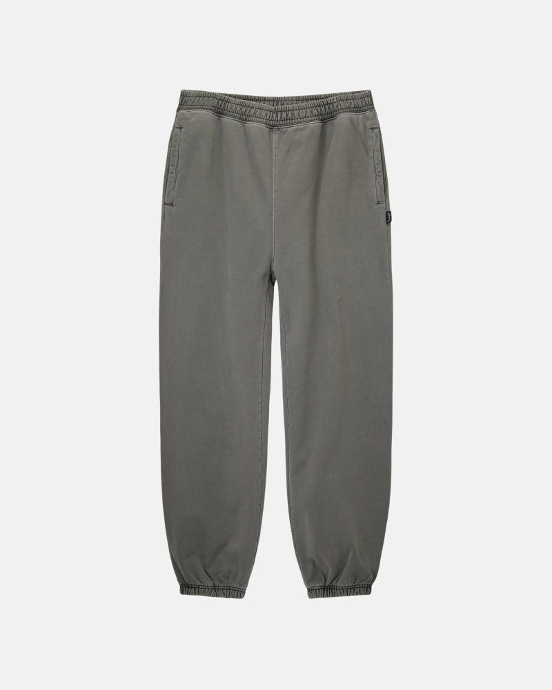 Grey Stussy Pigment Dyed Men\'s Fleece Pants | NOR-083267