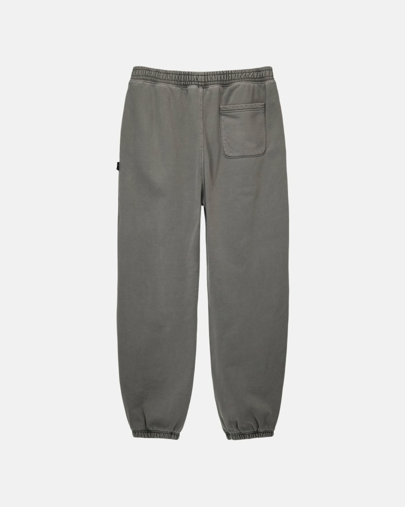 Grey Stussy Pigment Dyed Men's Fleece Pants | UKT-598162