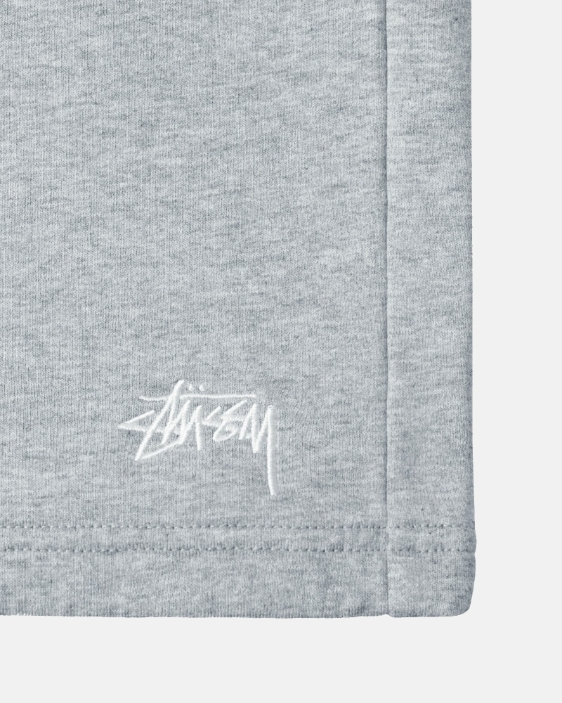 Grey Stussy Stock Logo Sweat Men's Shorts | VXG-713968