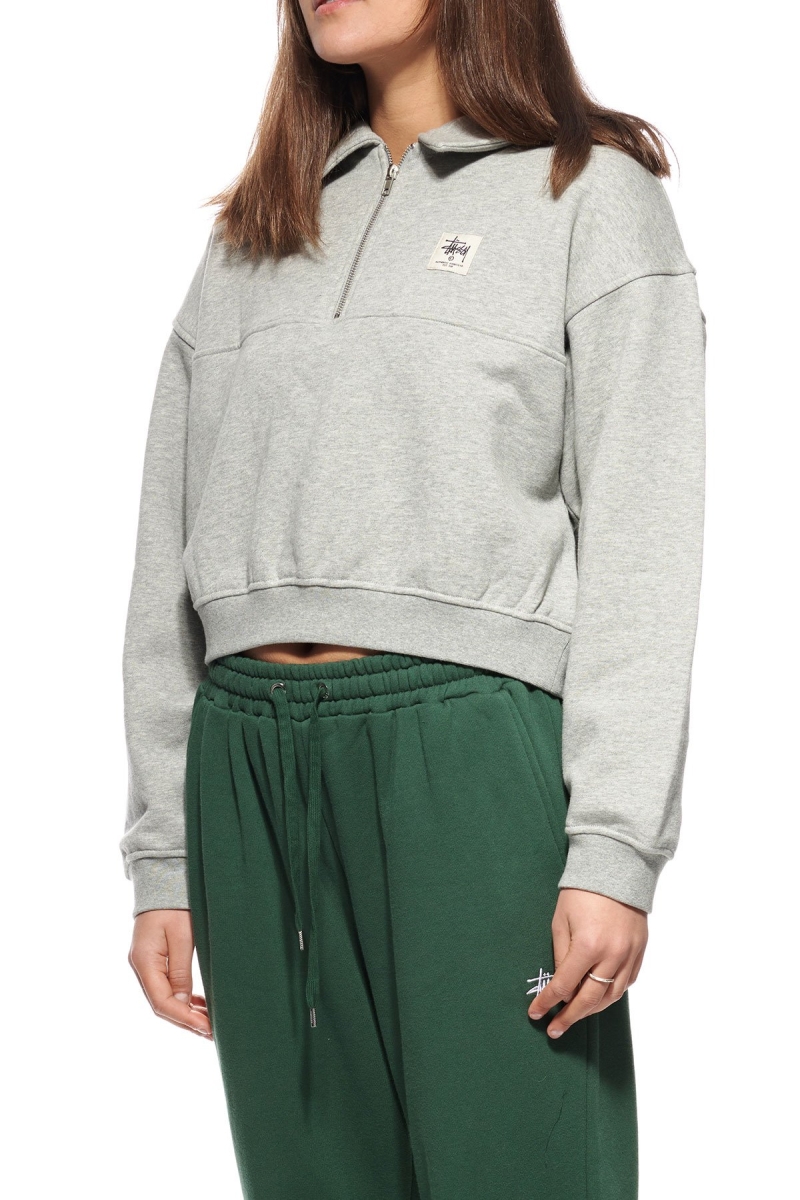 Grey Stussy Workgear Sweatshirt Women's Sweaters | OAR-743621