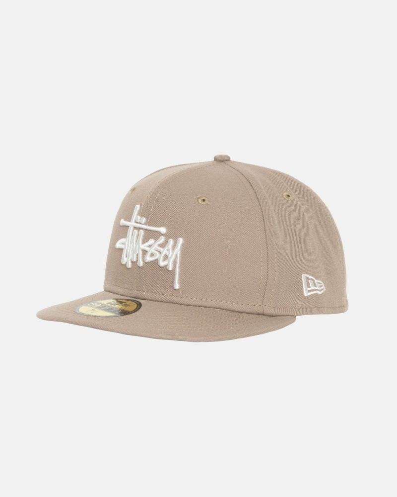 Khaki Stussy Authentic New Era Men's Caps | PRD-682395