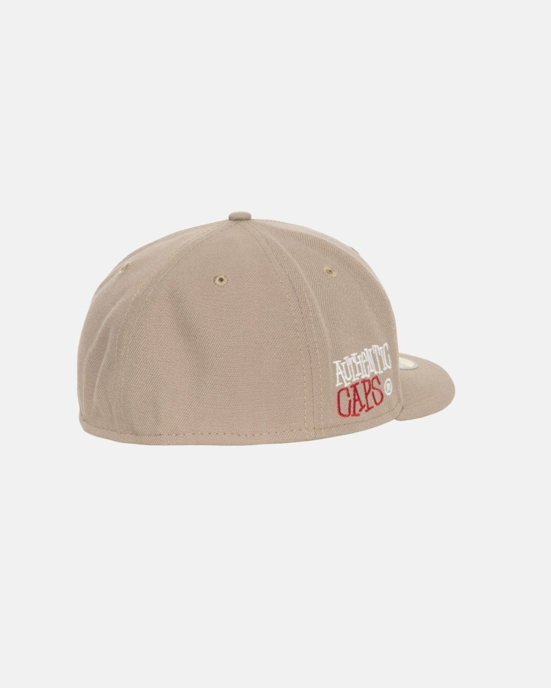 Khaki Stussy Authentic New Era Men's Caps | PRD-682395