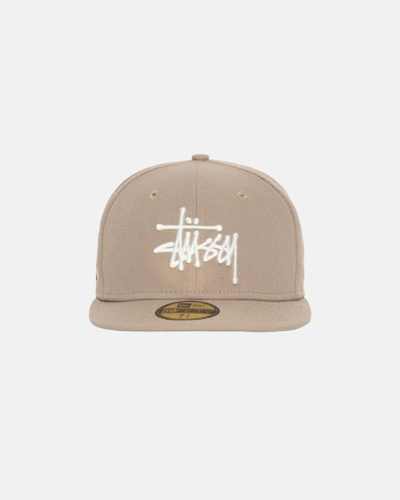 Khaki Stussy Authentic New Era Men\'s Caps | PRD-682395