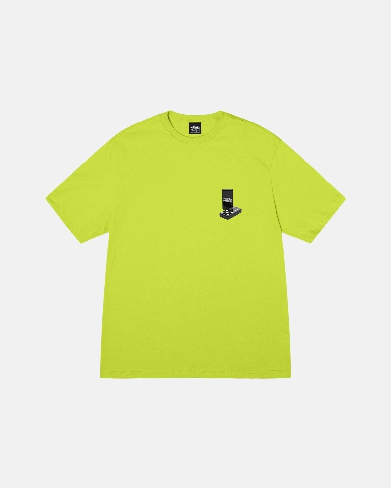 Light Green Stussy Dominoes Men's T Shirts | NXI-820537