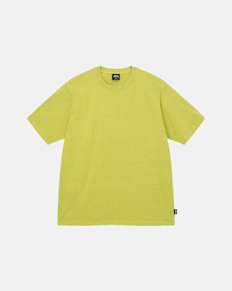 Light Green Stussy Heavyweight Pigment Dyed Crew Men\'s T Shirts | MXZ-290781