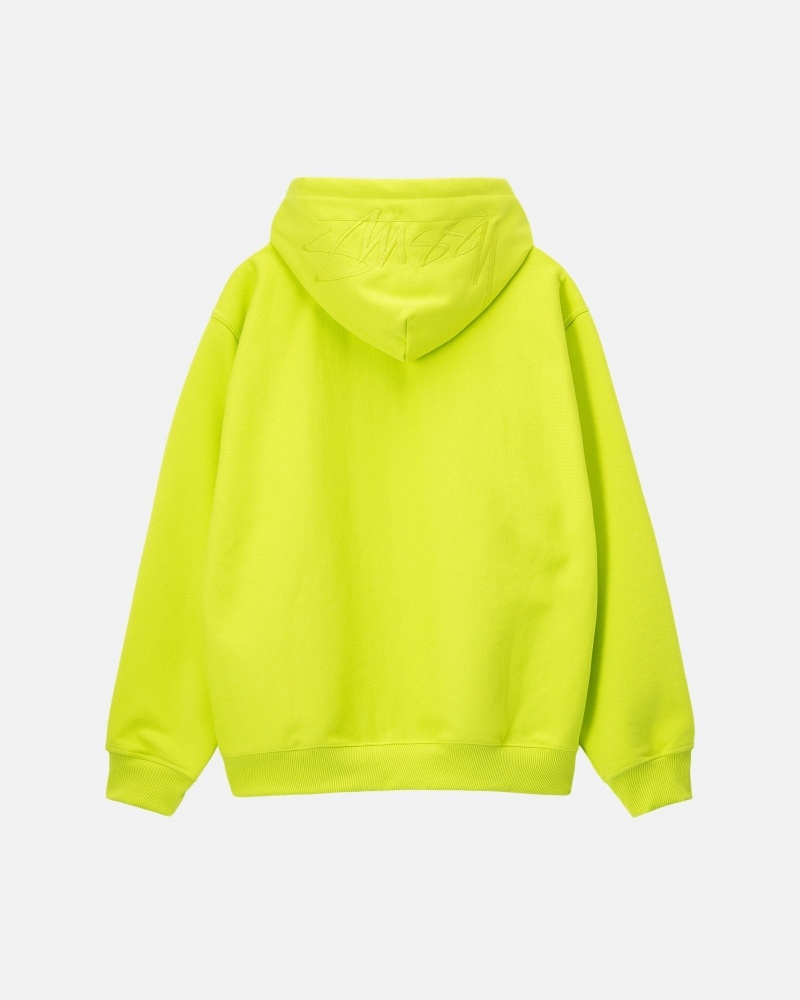 Light Green Stussy Hood Applique Men\'s Hoodies | CAT-462510